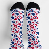 Chaussette Chaussettes de coeur rouge et bleu (Haut)