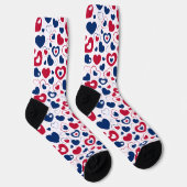 Chaussette Chaussettes de coeur rouge et bleu (Droite)