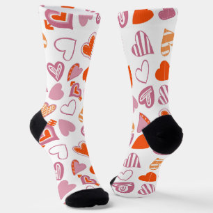 Chaussette Chaussettes de coeur Saint Valentin amusantes