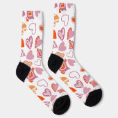 Chaussette Chaussettes de coeur Saint Valentin amusantes (Droite)