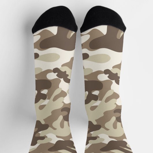 Chaussette Chaussettes de conception de camouflage Brown, Tan (Haut)