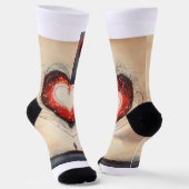 Chaussette Chaussettes de conception de tatouage cardiaque un (Angulaire)