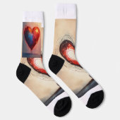 Chaussette Chaussettes de conception de tatouage cardiaque un (Droite)