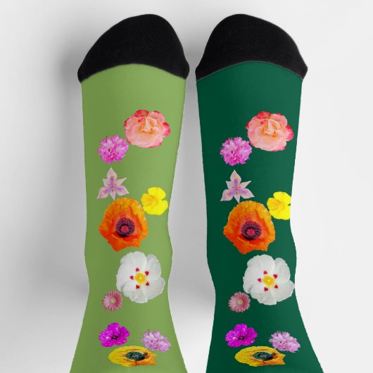 Chaussette Chaussettes de conception florale aérienne vibrant (Haut)