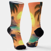 Chaussette chaussettes de coucher de soleil tropical (Angulaire)