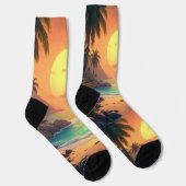 Chaussette Chaussettes de coucher de soleil tropicale (Droite)