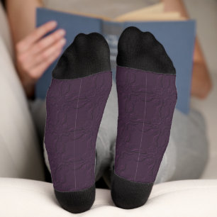 Chaussette Chaussettes de Crew de couleur unie avec motif ajo