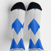 Chaussette Chaussettes de design Art Déco Bleu Gris (Haut)