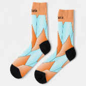 Chaussette Chaussettes de design Art Déco bleu orange (Gauche)