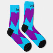 Chaussette Chaussettes de design Art Déco bleu violet (Droite)