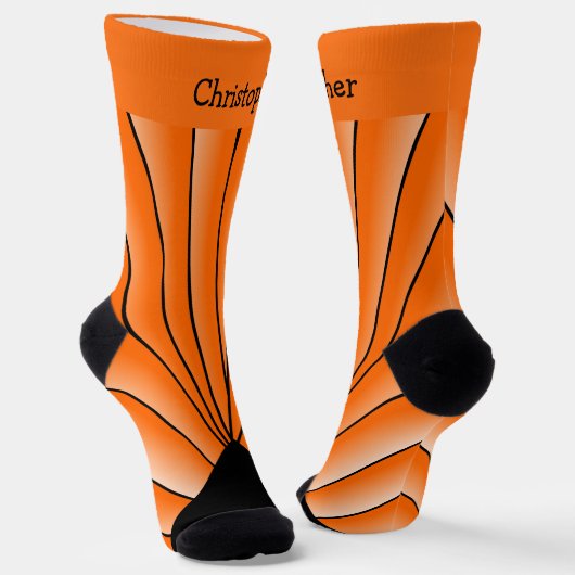 Chaussette Chaussettes de design Art Déco Orange (Angulaire)