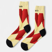 Chaussette Chaussettes de design Art Déco Rouge Jaune (Gauche)