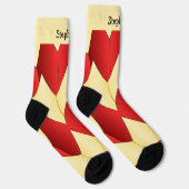 Chaussette Chaussettes de design Art Déco Rouge Jaune (Droite)