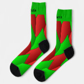 Chaussette Chaussettes de design Art Déco Rouge Vert (Gauche)