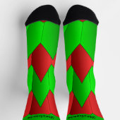 Chaussette Chaussettes de design Art Déco Rouge Vert (Haut)