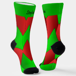 Chaussette Chaussettes de design Art Déco Rouge Vert