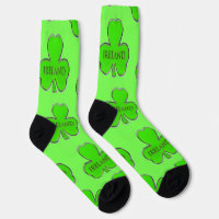 Chaussettes de design de trèfle 4 feuilles irlanda