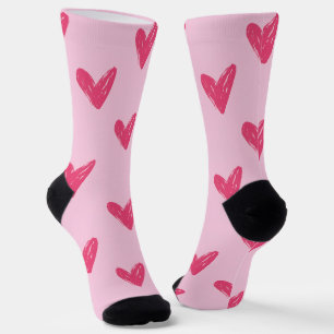 Chaussette Chaussettes de équipage à coeurs roses mignons des