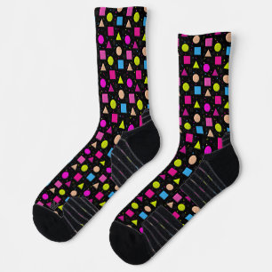 Chaussette Chaussettes de équipage de style néon rétro noir d