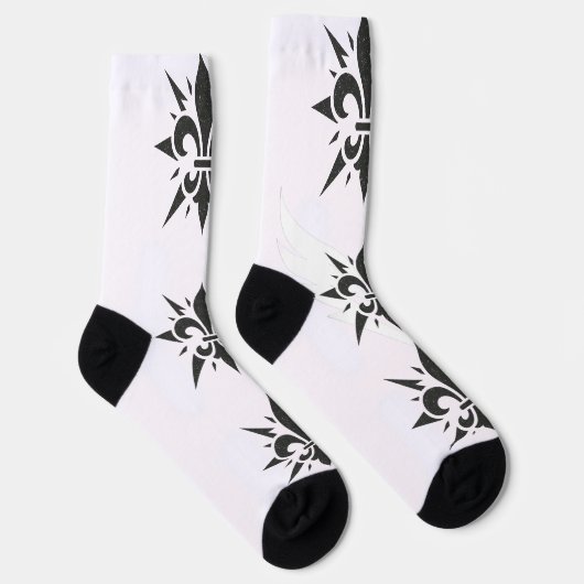 Chaussette Chaussettes de équipage "Fleur-de-lis stylisée" (Droite)