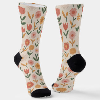 Chaussette Chaussettes de équipage florales féminines mignonn