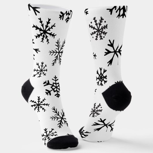 Chaussette Chaussettes de flocon noir et blanc (Angulaire)