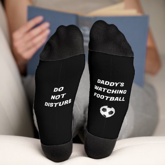Chaussette Chaussettes de football et de texte amusantes (Fond)