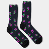 Chaussette Chaussettes de fusée d'espace vert et rose (Droite)