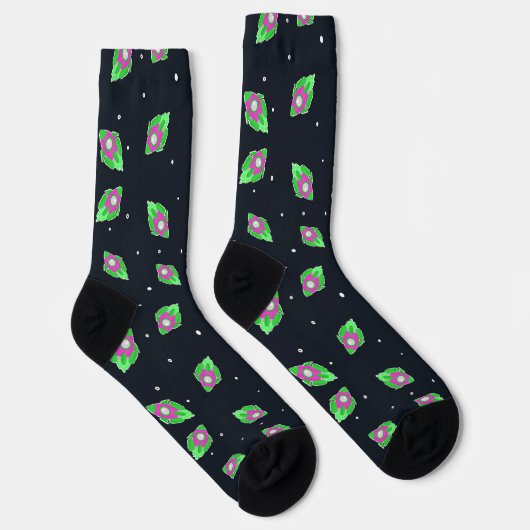 Chaussette Chaussettes de fusée pour espace rose et vert (Droite)