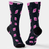 Chaussette Chaussettes de fusée spatiale en silhouette rose (Angulaire)