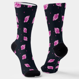 Chaussette Chaussettes de fusée spatiale en silhouette rose