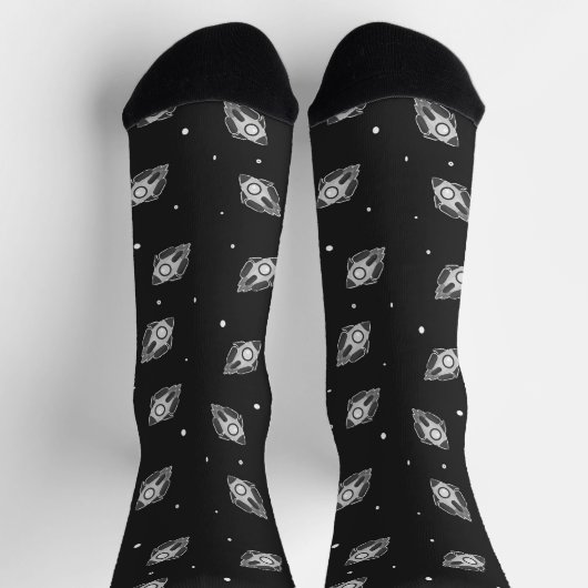 Chaussette Chaussettes de fusée spatiale gris (Haut)