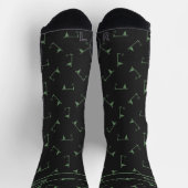 Chaussette Chaussettes de golf en noir et vert, Ajouter votre (Haut)