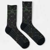 Chaussette Chaussettes de golf en noir et vert, Ajouter votre (Droite)