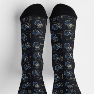Chaussette Chaussettes de Hanukkah "Dreidels Navy"