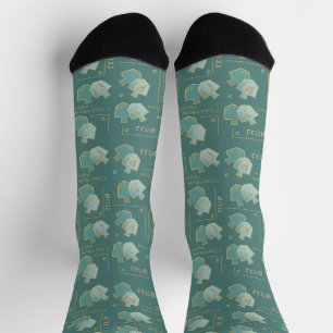 Chaussette Chaussettes de Hanukkah "Dreidels sarcelles"