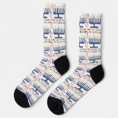 Chaussette Chaussettes de Hanukkah "Menorah Joyeux" (Gauche)