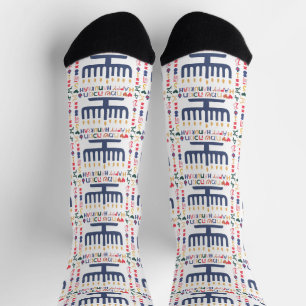Chaussette Chaussettes de Hanukkah "Menorah Joyeux"