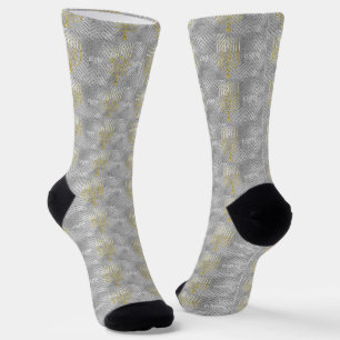 Chaussette Chaussettes de Hanukkah "Ménorahs Élégantes"