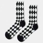 Chaussette Chaussettes de Jacquard noir rétro (Gauche)