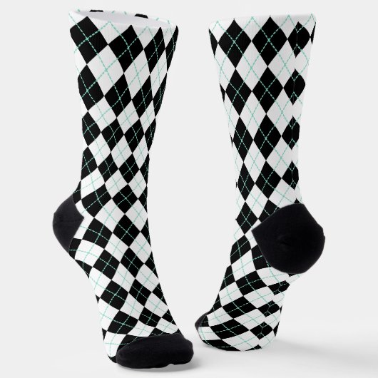 Chaussette Chaussettes de Jacquard noir rétro (Angulaire)