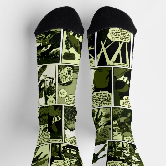 Chaussette Chaussettes de la bande dessinée Green Lama des an (Haut)