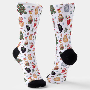 Chaussette Chaussettes de l'équipe de l'amour de chat de Noël