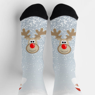 Chaussette Chaussettes de l'équipe du Père Noël au nez rouge