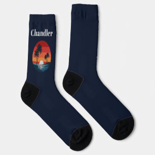 Chaussette Chaussettes de marine de plage de coucher de solei