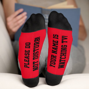 Chaussette Chaussettes de message PERSONNALISÉES Rouge