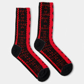 Chaussette Chaussettes De Mode Noir Et Rouge Moderne En Tissu (Droite)
