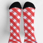 Chaussette Chaussettes de Motif monogrammes En vichy rouge (Haut)