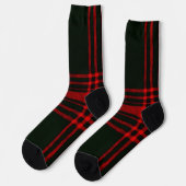 Chaussette chaussettes de motif rouge&noir tartan (Gauche)