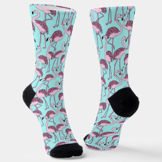 Chaussette Chaussettes de motifs en flamingo rose blanc (Angulaire)